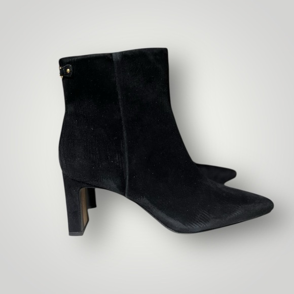 🌻NEW w/tag Sam Edelman Saige Black Suede Ankle Bootie Pointed Toe Heel Size 7.5 - Picture 5 of 11